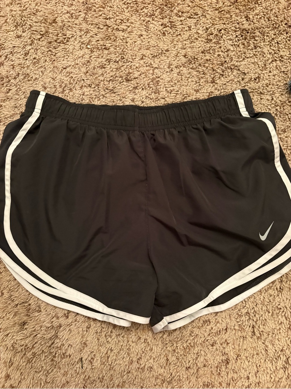 Nike Women's Black Athletic Shorts with White Trim